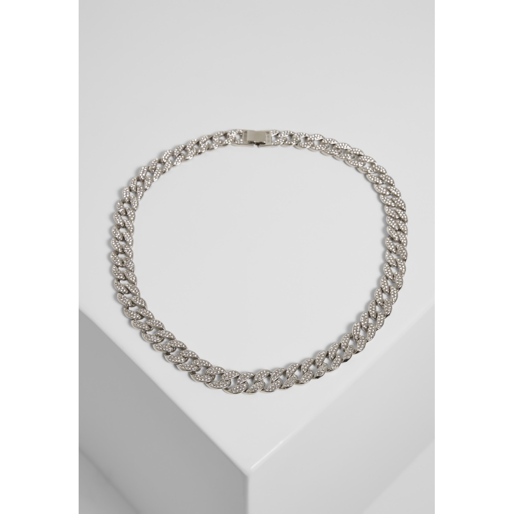 Urban Classics - Heavy Necklace With Stones silver one size Necklace - Brown